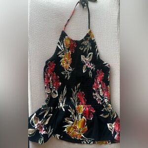 Patrons of Peace Black Floral Halter